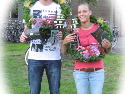 Ingrid van der Veen wint samen met Peter Tolsma het Pearke Keatesen in Tytsjerk